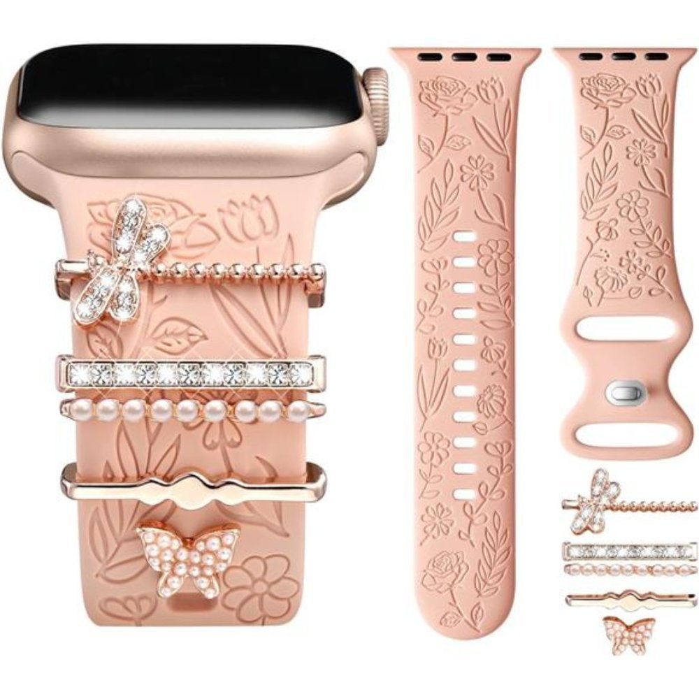 NEW Pink Boho Apple Watch Band with Charms